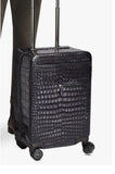 Preorder Retro Grey Crocodile  Leather Trolley/Roll Aboard Suitcase Weekend/Travel Bag Trolley Case Universal Wheels 20-Inch