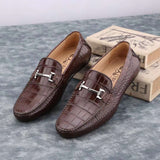 Men's  Crocodile Leather Slip-On Bit Loafers