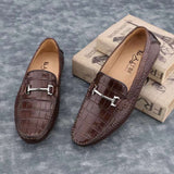 Men's  Crocodile Leather Slip-On Bit Loafers