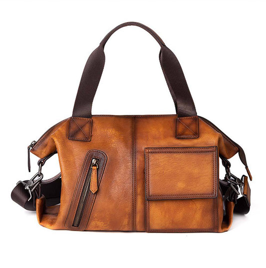 Borsa da uomo vintage in pelle, borsa business con tracolla 2530