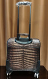 Nile  Crocodile Leather 15 in -Mini Carry- On Luggage Vintage Grey