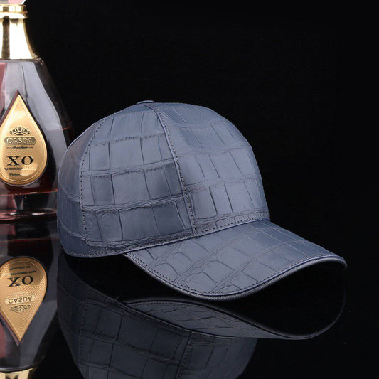 Preorder Crocodile Skin Leather Baseball Cap Blue