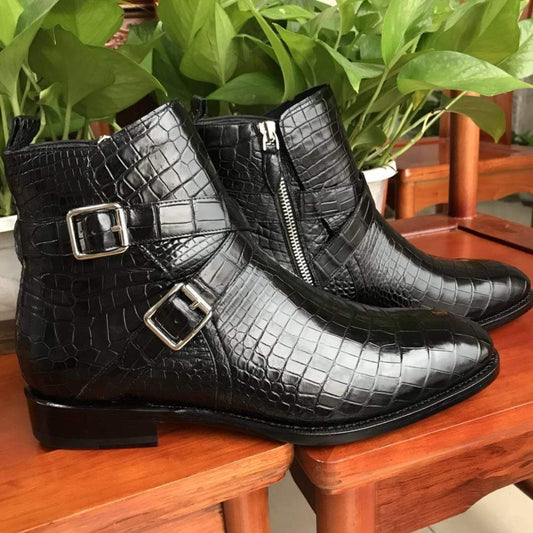 Preorder Exotic Genuine Crocodile Belly Leather Troy Boot