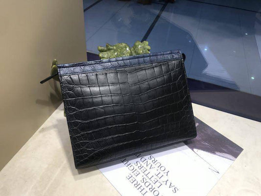 Preorder Men's Clutch Bag, Crocodile Belly Leather Clutches ,pouch,Leather Zip pouch Bags