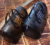 Preorder Men's Vintage Crocodile Leather Travel Duffel Holdall Bag