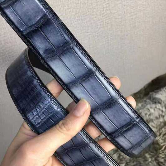 Preorder Vintage Hand Painted Crocodile Leather Belt