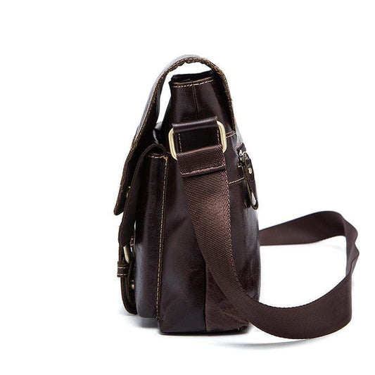 Túi đeo chéo messenger da vintage cho nam Rossie Viren, phong cách bụi bặm