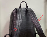 Preorder Large Matt Crocodile Leather Backpack Black