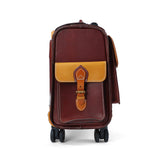 Unisex 23"  Genuine Vegetable Tanned Leather Rolling Duffle Bag Trolley Wheeled Carry On Luggage Suitcase Tote