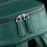 Unisex  Genuine Crocodile Leather Backpack Green