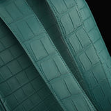 Unisex  Genuine Crocodile Leather Backpack Green