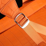 Unisex  Genuine Crocodile Leather Backpack Orange