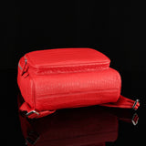Unisex  Genuine Crocodile Leather Backpack Red