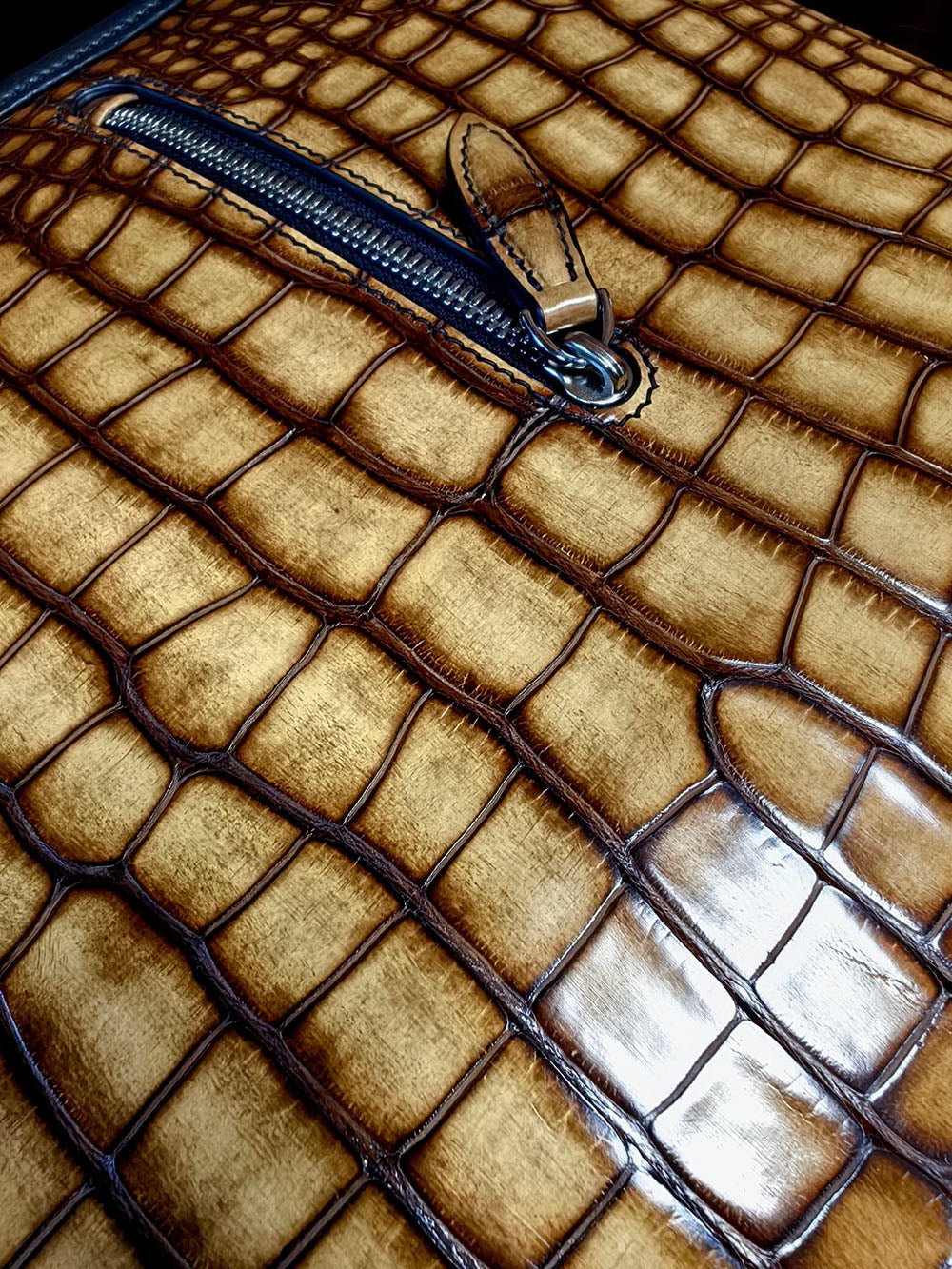 Vintage Crocodile Leather Backpack Large