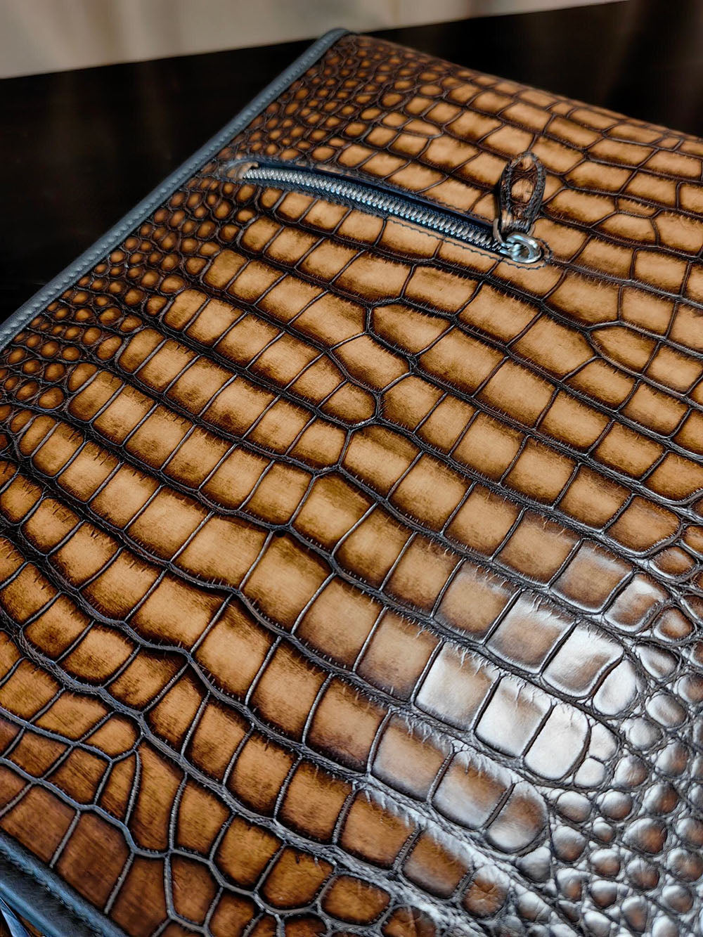 Vintage Crocodile Leather Backpack Large