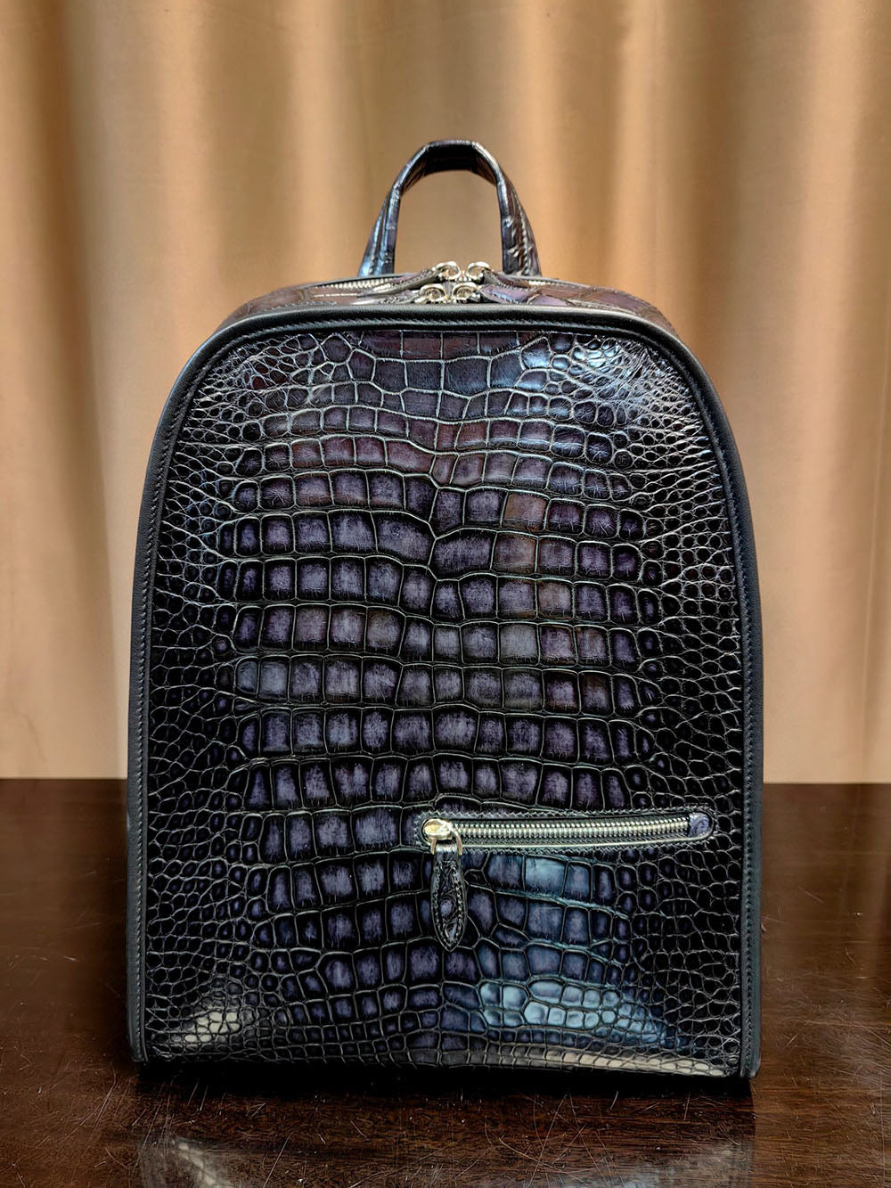 Vintage Crocodile Leather Backpack Large