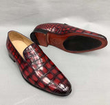 Vintage Men's Genuine Crocodile Skin Leather Slip On Loafers Driving Fashion Luxury Business Driving Shoes