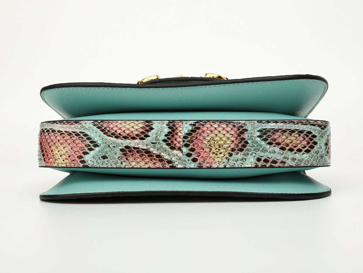 Womens Python Leather Cross Body Shoulder Bag