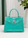 Womens  Shiny Niloticus Crocodile Leather Top Handle Bags