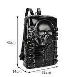 3D Skull Backpack Rockstud PU Leather Travel punk  Backpack Laptop School Bag