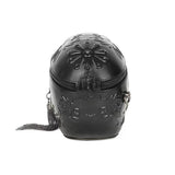 3D Skull Messenger Shoulder Bag Black