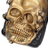 3D Skull PU Leather Backpack Rivets Skull Backpack With Hoodie Cap