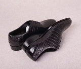 Black Crocodile Leather Lace Up Shoes