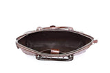 Classic Genuine Leather Laptop Briefcase Cross Body Business Bag For Men