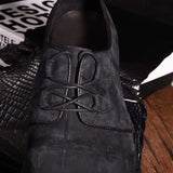 Classic Sanded Genuine Crocodile Leather Slip On loafers driving shoes Black
