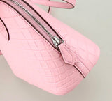 Copy of Womens Genuine Crocodile Leather Mini Shell Promennade Trapezoid Cross Body Bag Pink
