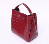 Crocodile Belly Leather Medium Hobo Bag  & Purse For Women Red