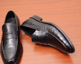 Crocodile Leather Black Casual  Drive Shoes