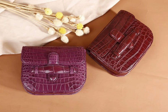 Crocodile Leather Bum Waist Belt Messenger Bag For Girls