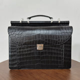 Crocodile Leather Business Briefcase Black