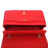 Crocodile  Leather Classic Flap Chain Shoulder Bags For Women Red