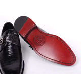 Crocodile Leather  Man Handmade Mens Dress shoes, Mens Monk Shoes, Mens Formal Shoes,Black