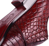 Crocodile  Leather  Man Handmade Mens Dress shoes, Mens Monk Shoes, Mens Formal Shoes,Brushed Red