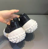 Crocodile Leather Rubber Platform Sneakers