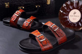 Crocodile Leather Sandals Vintage  Brown