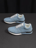 Crocodile Leather Sneaker Shoes Light Blue