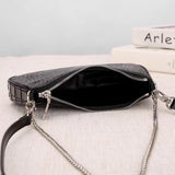 Crocodile Leather Underarm With Chain Shoulder Strap Bag