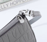 Crocodile Leather Underarm With Chain Shoulder Strap Bag Grey