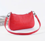 Crocodile Leather Underarm With Chain Shoulder Strap Bag Red