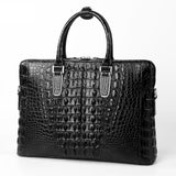 Crocodile Skin Leather Business Briefcase Bag Black