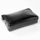 Crocodile Skin Leather Travel Orgainzer Write Clutch Bag- Black