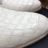 Exotic Genuine Crocodile Belly White Skin lace Up Shoe