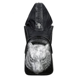 Fashion Punk Rivets Waterproof 3D Tiger Head  Backpack Cartoon Student Bags Laptop Computer Knapsack   For Teenager With Hat