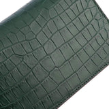 Genuine Crocodile Belly Leather Flap Cross body Messenger Mini Chain Bag Green