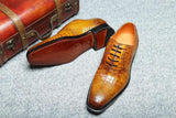 Genuine Crocodile Belly Leather Lace-Up  Shoes  For Men