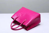 Genuine Crocodile Belly Leather Top Handle Bags For Women Peach